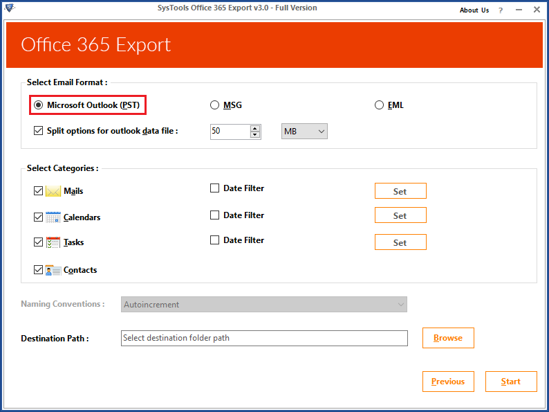 Microsoft Office 365 Export Tool – Export O365 Mailbox to PST, EML, MSG